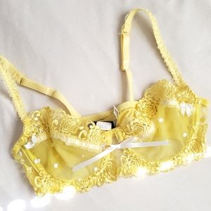 🌻NWOT unlined underwire balconette mesh floral bra 🌻